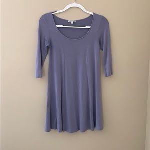 Purple 3/4 sleeve fit and flare dress